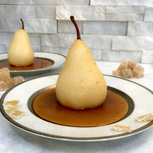 vanilla cider poached pears