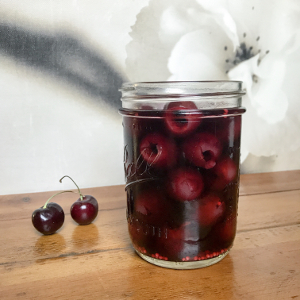 Pickled Cherries in Jar