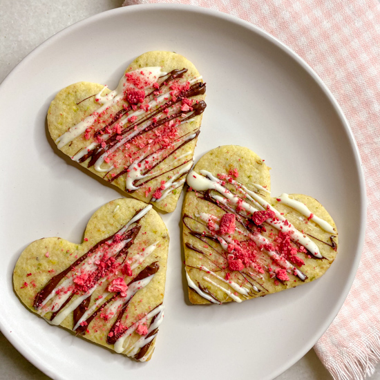 Heart shaped Valentine's Day cookies