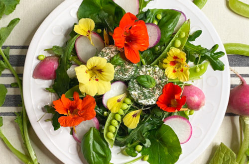 Edible flower salad