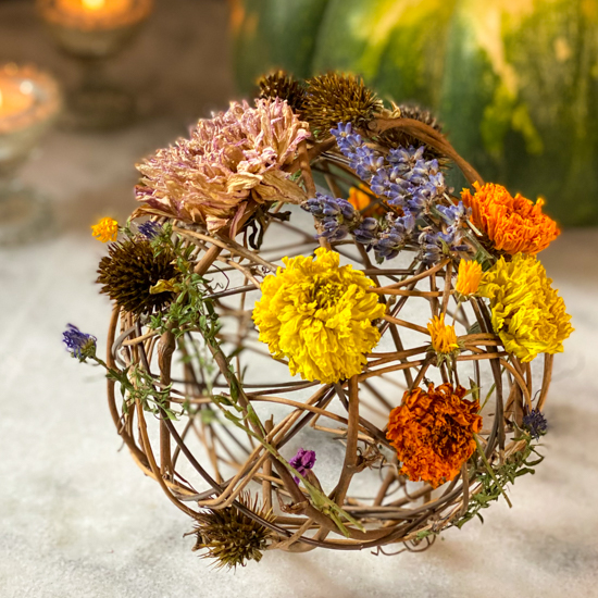 Fall dried flower arrangement