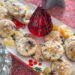 cranberry chocolate shortbread cookies on a holiday platter